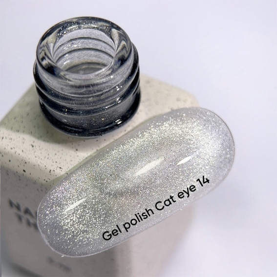 Gellak NAILSOFTHEDAY CAT EYE 14 doorschijnend zilver 6 ml - Фото №2