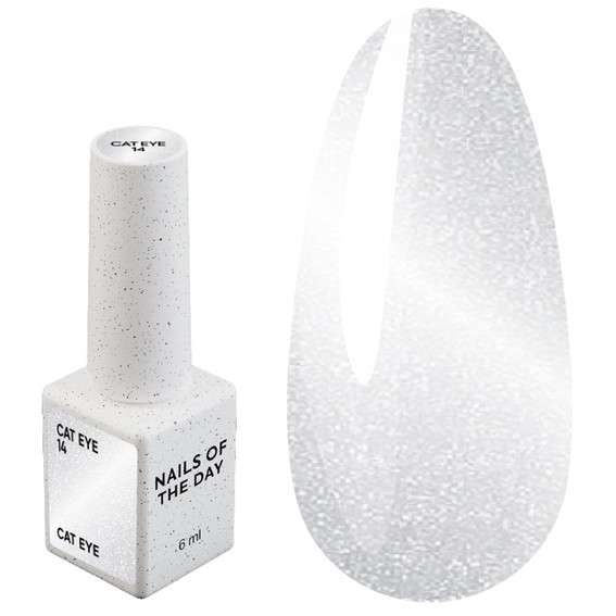 Gellak NAILSOFTHEDAY CAT EYE 14 doorschijnend zilver 6 ml - Фото №1