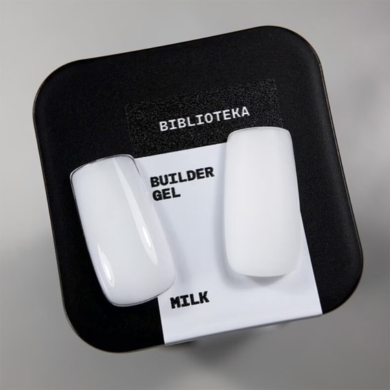 Gel voor extensions BIBLIOTEKA Builder gel 02 Milk melkachtig 30 ml - Фото №5