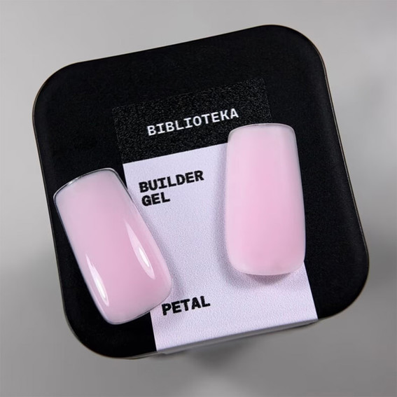 Gel voor extensions BIBLIOTEKA Builder gel 04 Petal zachtroze 15 ml - Фото №5