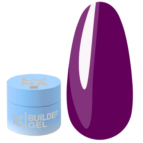 Nagelverlengingsgel LUNA Glass Builder Gel 5 paars gebrandschilderd glas 15 ml (373-6378-1985) - Фото №1