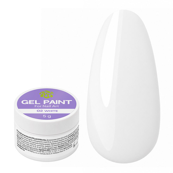 Gel paint for nail design TUFI profi White 5 g (0332862) - Фото №1
