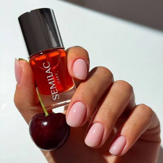 Nagelriem- en nagelolie Semilac Cherry 7 ml - Фото №5