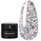 Глиттер F.O.X Glow Glitter Gel Love Edition 014 серебристые сердечки с радужным переливом 5 мл (GG-014)